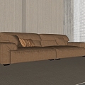 Modern Leather Multiplayer Sofa In-line Sofa 3d model