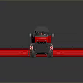 Red Modern Agricultural Harvester With Black Cab Large Wheels And Cutting Equipment