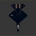 Dark Blue Fighter Jet Model With USAF Logo Number 15 And Transparent Cockpit