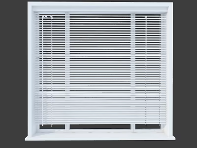White Window Blinds Modern Design For Clean Interior Home Decor Style 3d model