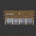 Wooden Frame Detached Villa With Large Windows And Open Layout Design 3d model