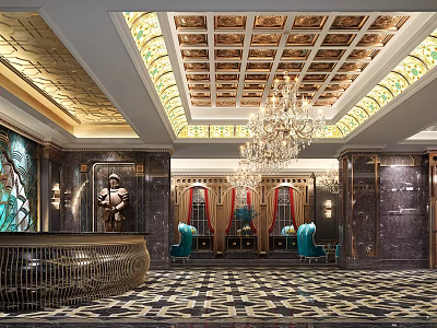 Elegant Luxury KTV Interior Design With Crystal Chandelier Marble Walls And Comfortable Seats 3d model