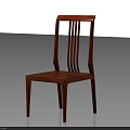 Modern Wooden Dining Chair With Vertical Slat Backrest And Straight Legs