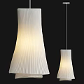 Elegant Modern Chandeliers with Pleated White Shades Illuminated in Contemporary Hanging Design