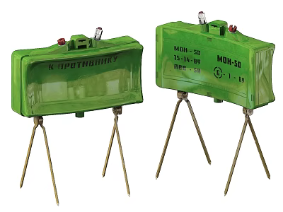 Green Tactical Military Weapon Tripod Stands MON30 Kipthorns Explosive Field Devices 3d model