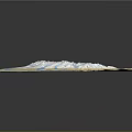 3D Topographic Terrain Model With Mountain Ranges And Water Bodies