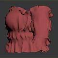 Red Ruffled Household Bowl With Frilled Sleeve Covers For Home Decorative Use