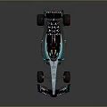 Blue and Black Formula 1 Racing Car With RITZONA Logo Red Wheels and Aerodynamic Design