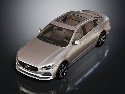 Sleek Silver Luxury Sedan With Panoramic Sunroof Light Interior And Black Alloy Wheels 3d model