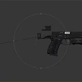 Modern Black Tactical Firearm With Red Dot Sight And Flashlight Attachment 3d model