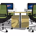 Modern Office Desk Setup With Wooden Top Metal Frame And Apple iMac Computers