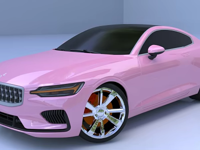 Pink car Xiaopeng car 3d model