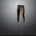 Brown Casual Pants With Black Strap Details And Belt Design For Fashionable Look