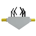 3D Model Of Mechanical Device With Black Parts And Golden Cylinders