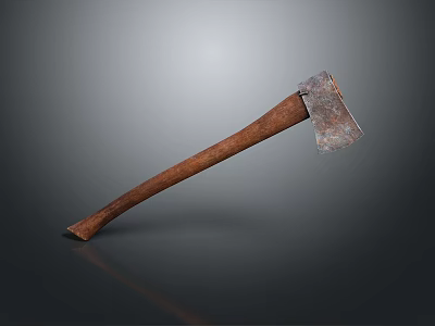 Vintage Axe with Wooden Handle and Rustic Metal Head as Classic Tool 3d model