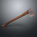 Vintage Axe with Wooden Handle and Rustic Metal Head as Classic Tool
