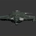 Detailed Sci Fi Spaceship Model Featuring Green Camouflage Circular Structure And Mechanical Components 3d model