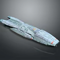 Detailed Science Fiction Spaceship Model With Textured Surface And Emblem 3d model
