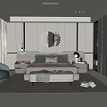 Modern Bedroom Interior Design With Comfortable Bed Decorative Mirror Nightstands And Pendant Lights