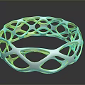 Modern Metallic Bracelet With Hollow Geometric Pattern And Smooth Shiny Surface 3d model