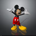 Mickey Mouse Character With Black Ears White Gloves Red Shorts And Yellow Shoes Arms Outstretched
