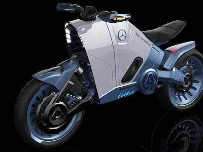 Mercedes-Benz Futuristic Concept Motorcycle With Modern Sleek Design And LED Lighting Features 3d model