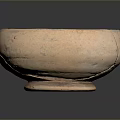 Ancient Handcrafted Clay Sculpture Bowl With Visible Cracks And Rustic Texture 3d model
