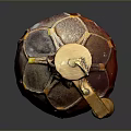 Traditional Wooden String Instrument With Carved Design And Decorative Net
