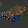 Tan Wheeled Tank With Cannon And Detailed Exterior
