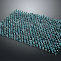 Turquoise Wooden Stone Beads Arranged In Flat Surface On Dark Background