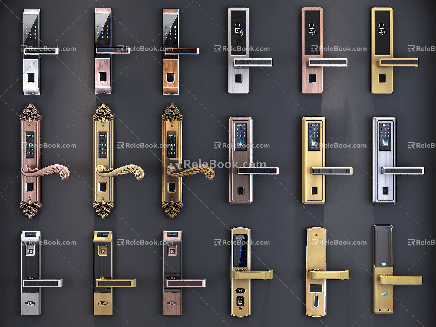 Modern door handle handle smart fingerprint lock model