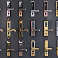 Modern door handle smart fingerprint lock 3d model