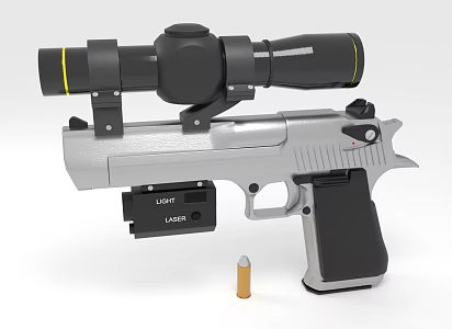 pistol firearm long-range weapon 3d model