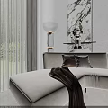 Modern Glass Floor Lamp With Layered LED Lighting And Decorative Shelves In Contemporary Interior