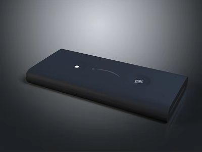 Slim Black External Hard Drive For Computer With USB Port And LED Indicator 3d model