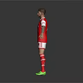 Arsenal Football Equipment Set With Red Jersey White Shorts Socks And Green Cleats