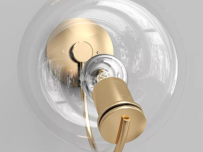 Modern Elegant Wall Lamp With Gold Accents And Transparent Glass Shade 3d model