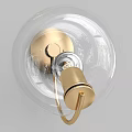 Modern Elegant Wall Lamp With Gold Accents And Transparent Glass Shade