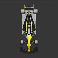 Sleek Black And Yellow Formula 1 Racing Car With Aerodynamic Design And Sporty Wheels