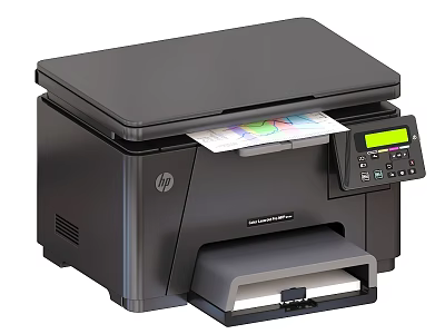 HP Black Multifunction Office Appliance with Printing Copying Scanning and LCD Control Panel 3d model