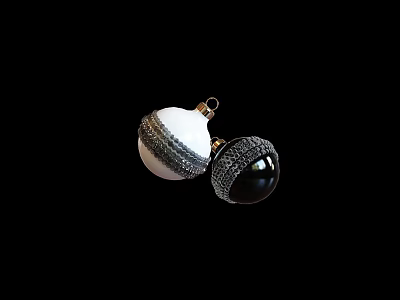 Stylish Modern White And Black Chandeliers Featuring Metallic Decorative Details 3d model