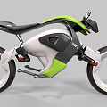 Modern Green And Gray Motorcycle With Sleek Design And Large Wheels