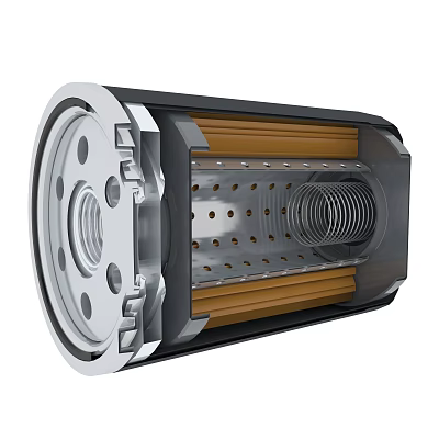 Car Suspension Shock Absorber with Metal Casing Internal Spring and Cylindrical Design 3d model
