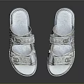 Stylish Comfortable White Sandals With Embellished Straps And Thick Platform Soles