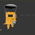 Detailed Satellite Model Featuring Yellow Body Purple Solar Panels And White Antenna
