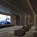 Modern Home Theater Room Interior Design With Comfortable Seats Large Screen And Ambient Lighting