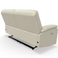 Beige Leather Two Seater Sofa With Modern Design And Comfortable Armrests 3d model