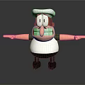 Animated Game Movie Character With White Hat Large Nose And Outstretched Arms