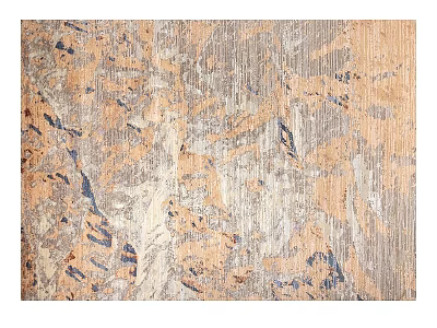 Modern Square Rug Featuring Orange Gray Blue Abstract Patterns And Soft Texture 3d model
