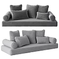 Stylish Gray Living Room Sofas With Armrests And Plush Cushions